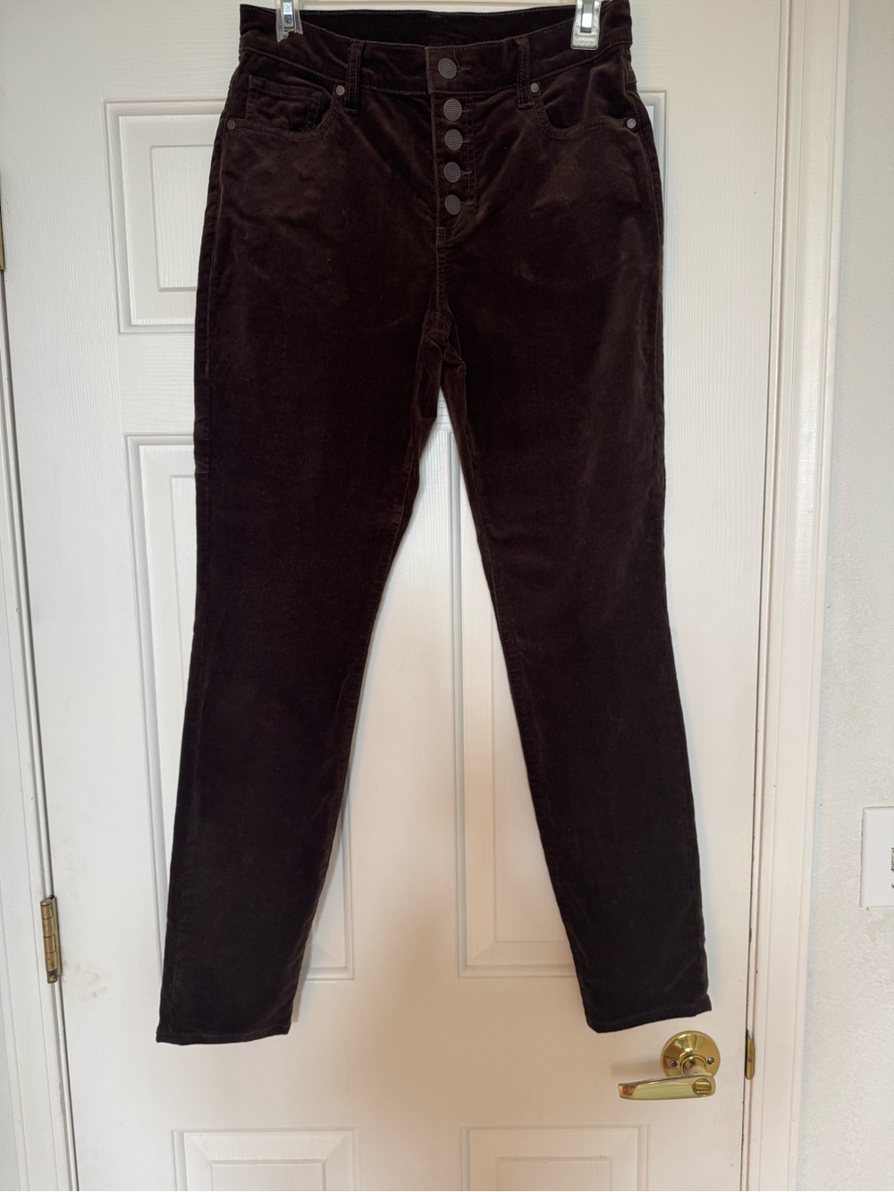 CAbi Dark Brown High-Rise Corduroy Jeans